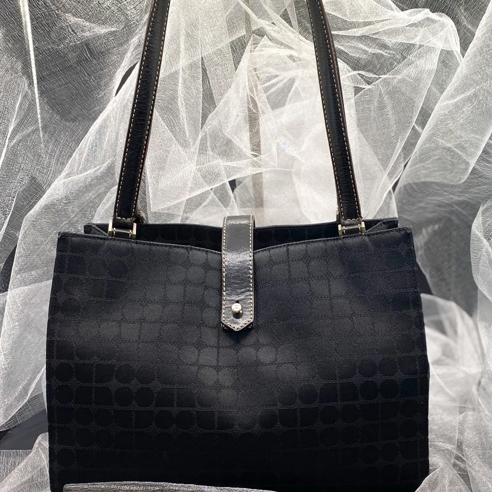 Kate Spade Dressy Black Nylon Textured Bag EUC, Vintage